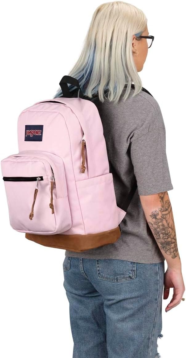 image:imageJanSport Right Pack Backpack Durable Daypack with Padded 15 Laptop Sleeve Spacious Main Compartment amp Integrated Water Bottle Pocket Sprayed Stars Pastel LilacPink Ice