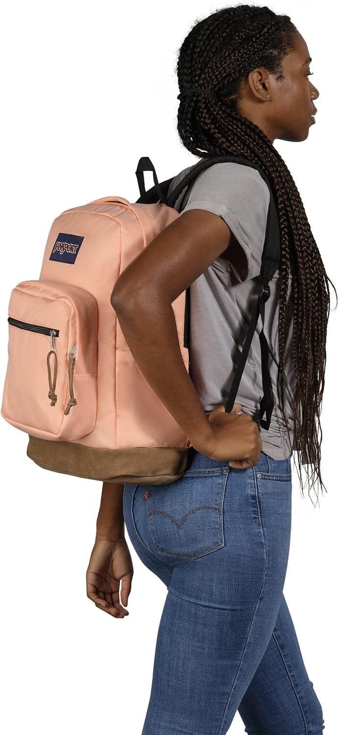 image:imageJanSport Right Pack Backpack Durable Daypack with Padded 15 Laptop Sleeve Spacious Main Compartment amp Integrated Water Bottle Pocket Sprayed Stars Pastel LilacPeach Neon