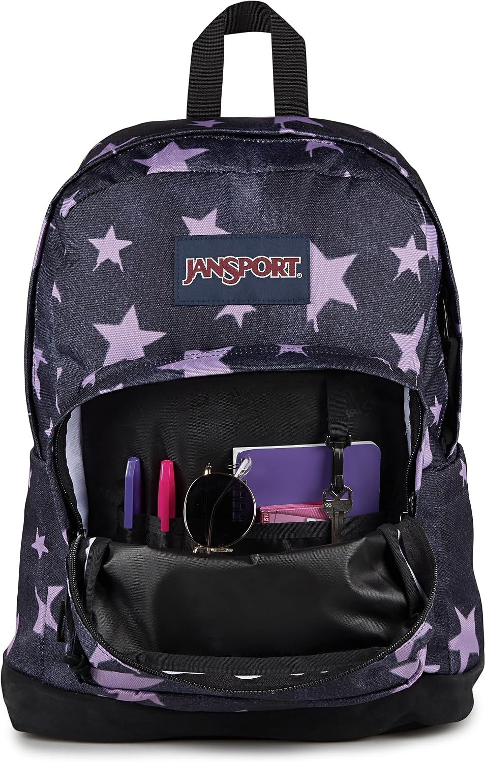 image:imageJanSport Right Pack Backpack Durable Daypack with Padded 15 Laptop Sleeve Spacious Main Compartment amp Integrated Water Bottle Pocket Sprayed Stars Pastel LilacSprayed Stars Pastel Lilac