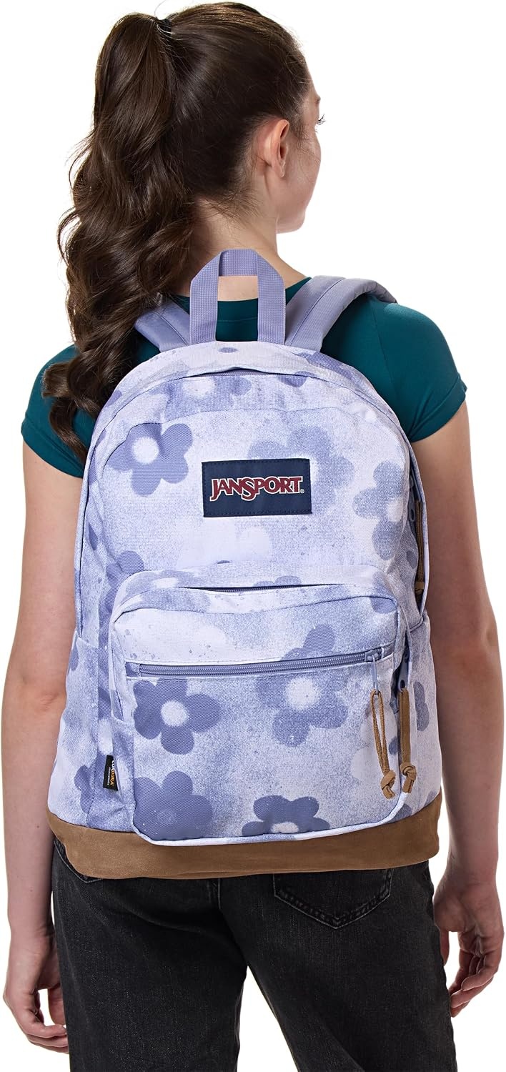 image:imageJanSport Right Pack Backpack Durable Daypack with Padded 15 Laptop Sleeve Spacious Main Compartment amp Integrated Water Bottle Pocket Sprayed Stars Pastel LilacGraffitied