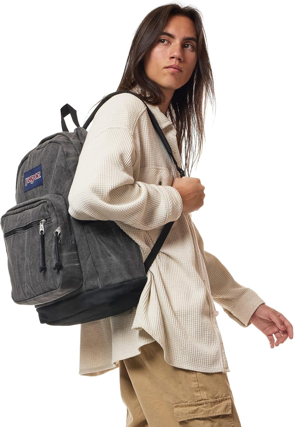 image:imageJanSport Right Pack Expressions Backpack Travel Work or Laptop Bag Curry CorduroyAged Canvas BlackOxfordBlack
