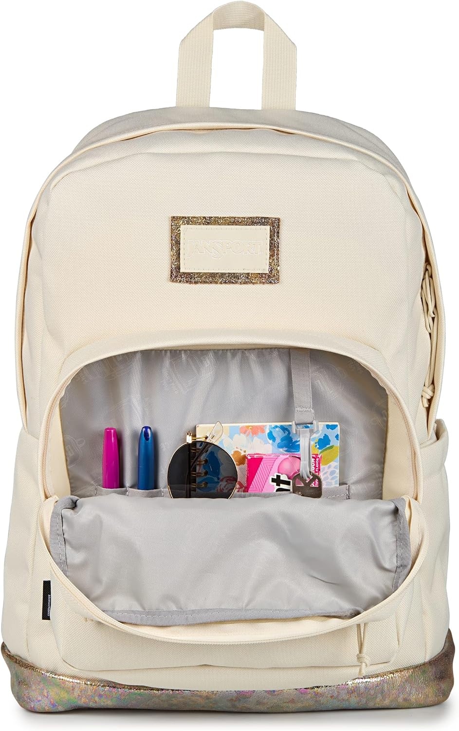 image:imageJanSport Right Pack Expressions Backpack Travel Work or Laptop Bag Curry CorduroyBog Glam Suede Moon FlowerBrown