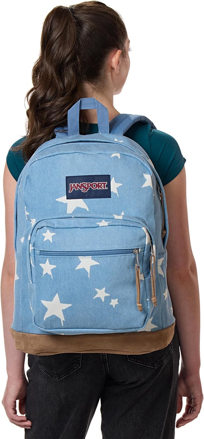 image:imageJanSport Right Pack Expressions Backpack Travel Work or Laptop Bag Curry CorduroyDischarge Denim Star