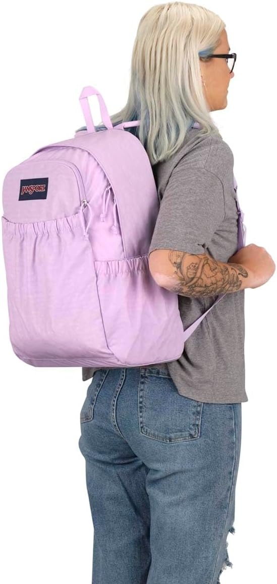 image:imageJanSport Slouch Pack Fully Padded Back Panel Comfortable and Ideal Storage Basic BrownPastel Lilac