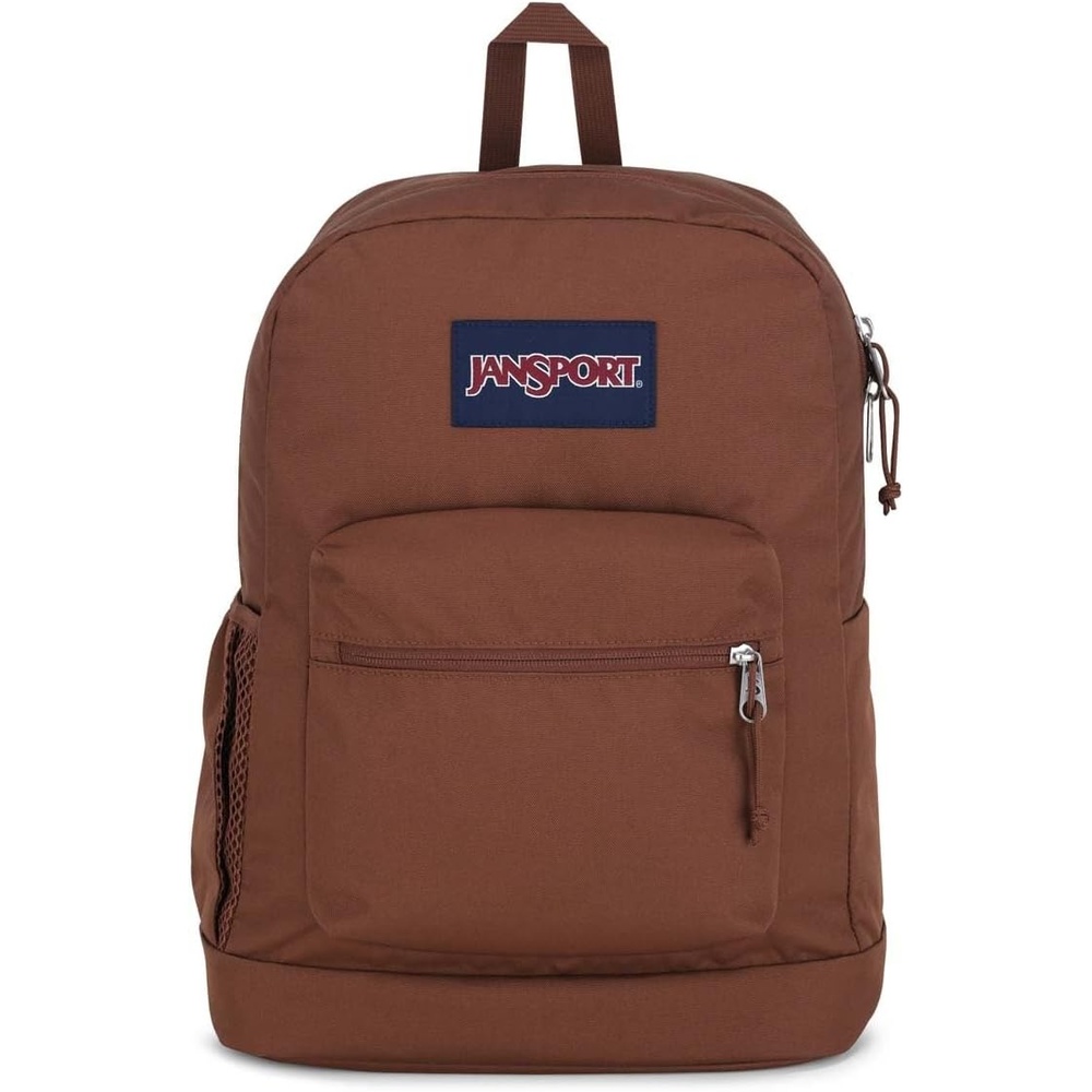 image:imageJanSport Cross Town Plus Backpack Large Main Compartment Side Water Bottle Pocket 15Inch Padded Laptop Sleeve Emerald PoolBasic Brown