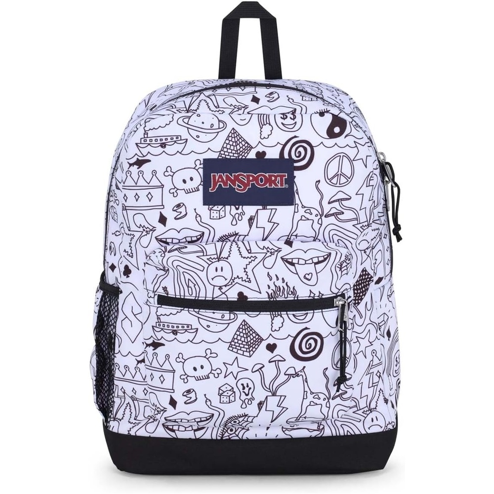 image:imageJanSport Cross Town Plus Backpack Large Main Compartment Side Water Bottle Pocket 15Inch Padded Laptop Sleeve Emerald PoolBroken Broadcast