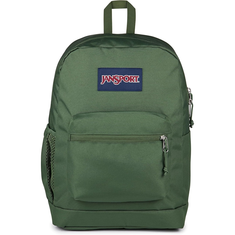 image:imageJanSport Cross Town Plus Backpack Large Main Compartment Side Water Bottle Pocket 15Inch Padded Laptop Sleeve Emerald PoolCargo Green