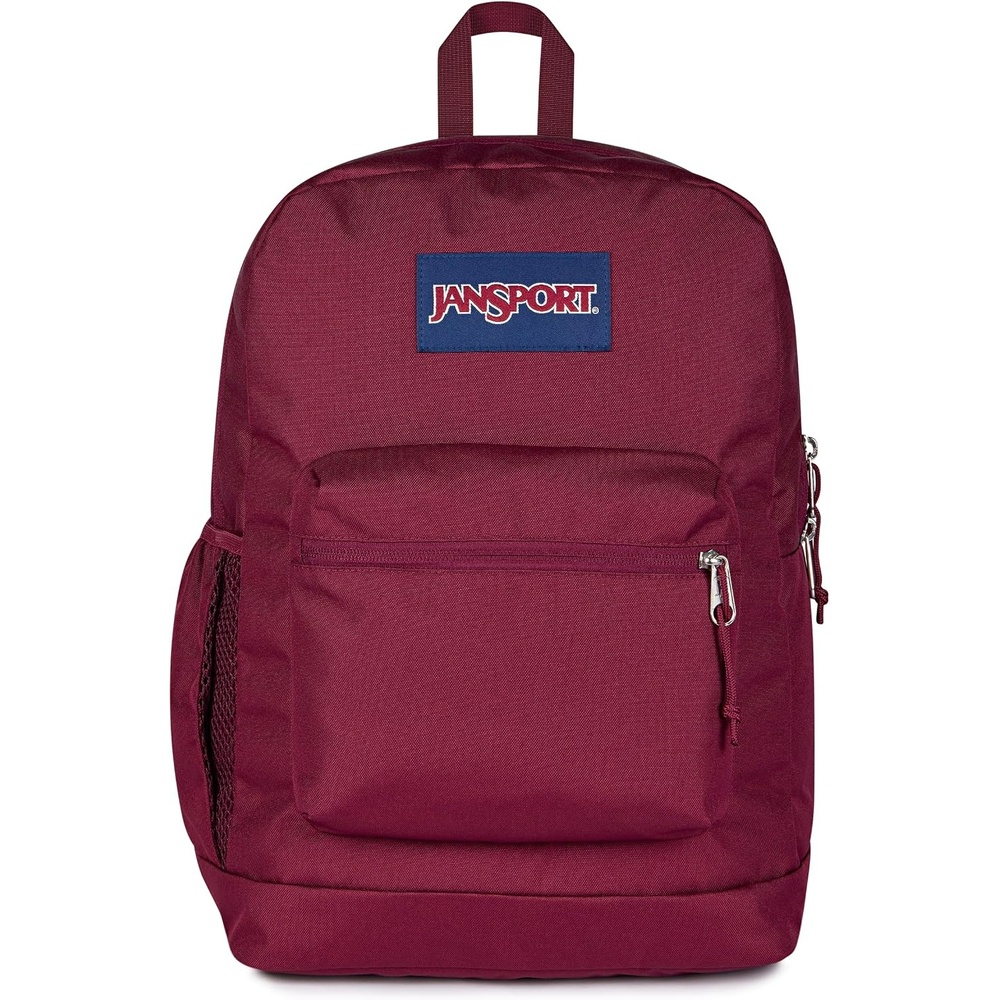 image:imageJanSport Cross Town Plus Backpack Large Main Compartment Side Water Bottle Pocket 15Inch Padded Laptop Sleeve Emerald PoolCherry Lacquer