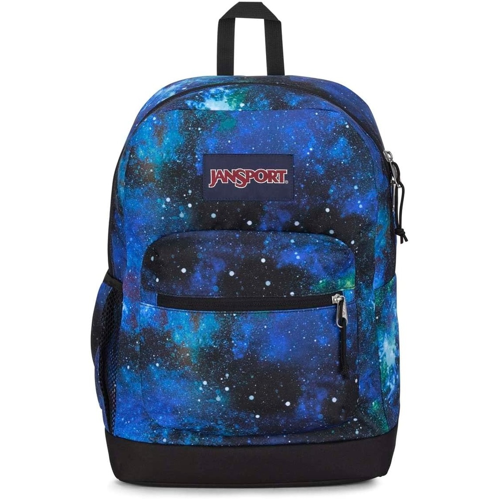 image:imageJanSport Cross Town Plus Backpack Large Main Compartment Side Water Bottle Pocket 15Inch Padded Laptop Sleeve Emerald PoolCyberspace Galaxy
