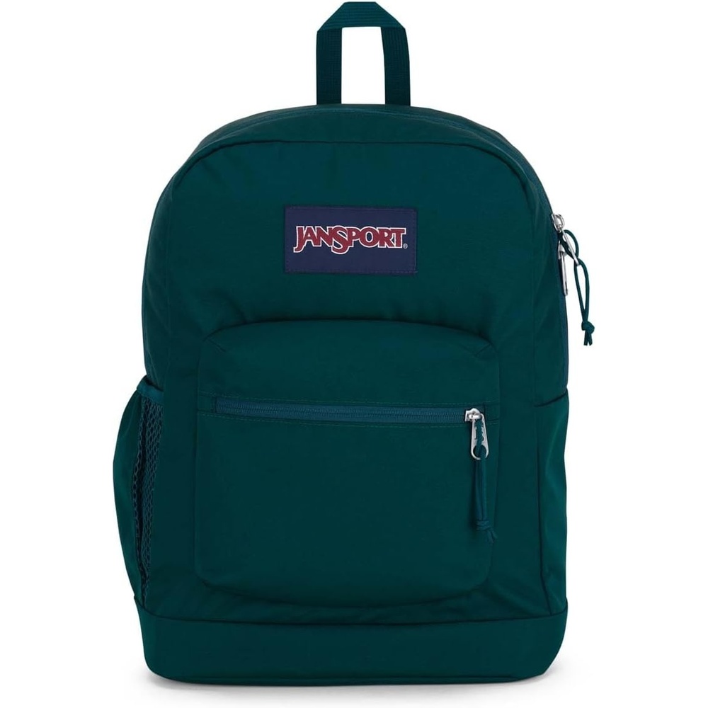 image:imageJanSport Cross Town Plus Backpack  Large Main Compartment Side Water Bottle Pocket 15Inch Padded Laptop Sleeve  Emerald PoolDeep Juniper