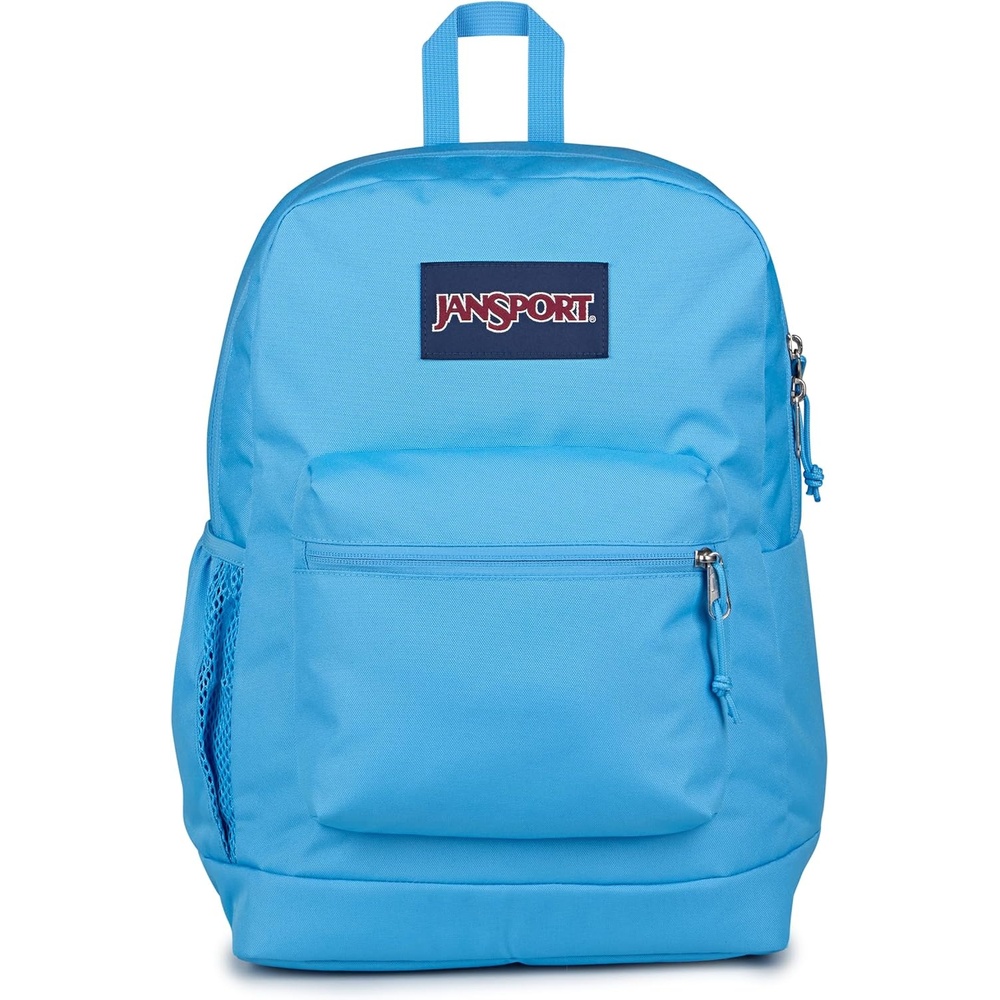 image:imageJanSport Cross Town Plus Backpack Large Main Compartment Side Water Bottle Pocket 15Inch Padded Laptop Sleeve Emerald PoolElectric Azul