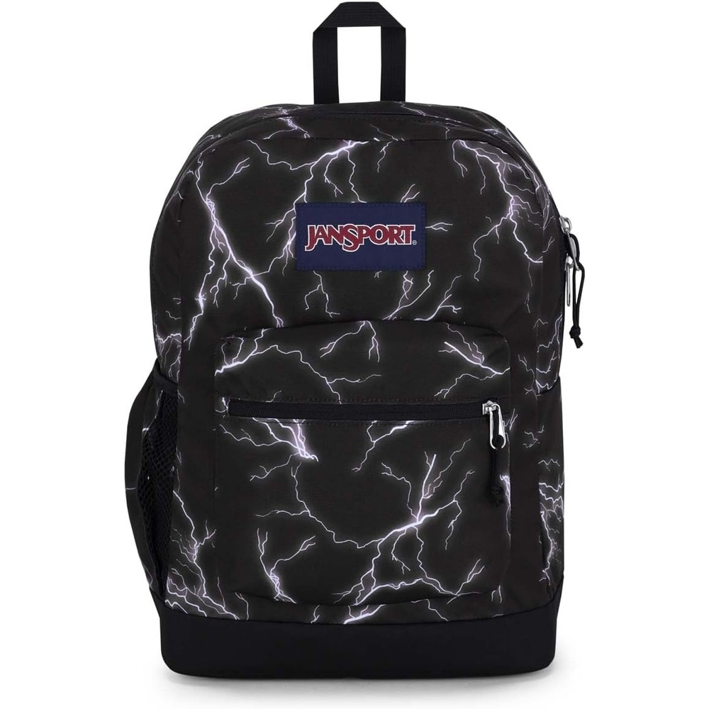 image:imageJanSport Cross Town Plus Backpack Large Main Compartment Side Water Bottle Pocket 15Inch Padded Laptop Sleeve Emerald PoolElectric Bolts
