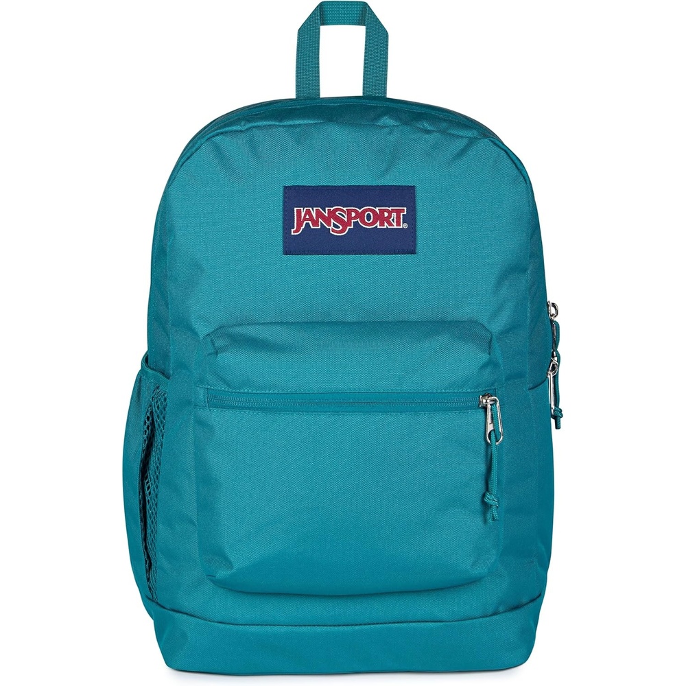 image:imageJanSport Cross Town Plus Backpack Large Main Compartment Side Water Bottle Pocket 15Inch Padded Laptop Sleeve Emerald PoolEmerald Pool