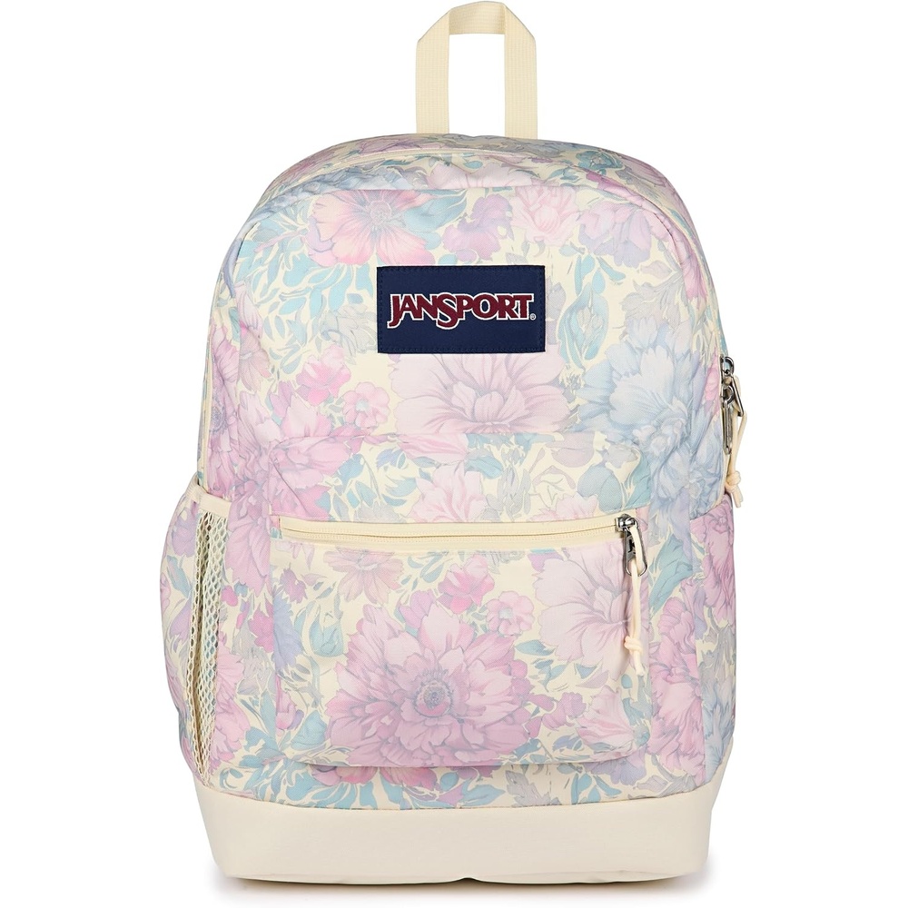image:imageJanSport Cross Town Plus Backpack Large Main Compartment Side Water Bottle Pocket 15Inch Padded Laptop Sleeve Emerald PoolFaded Tapestry