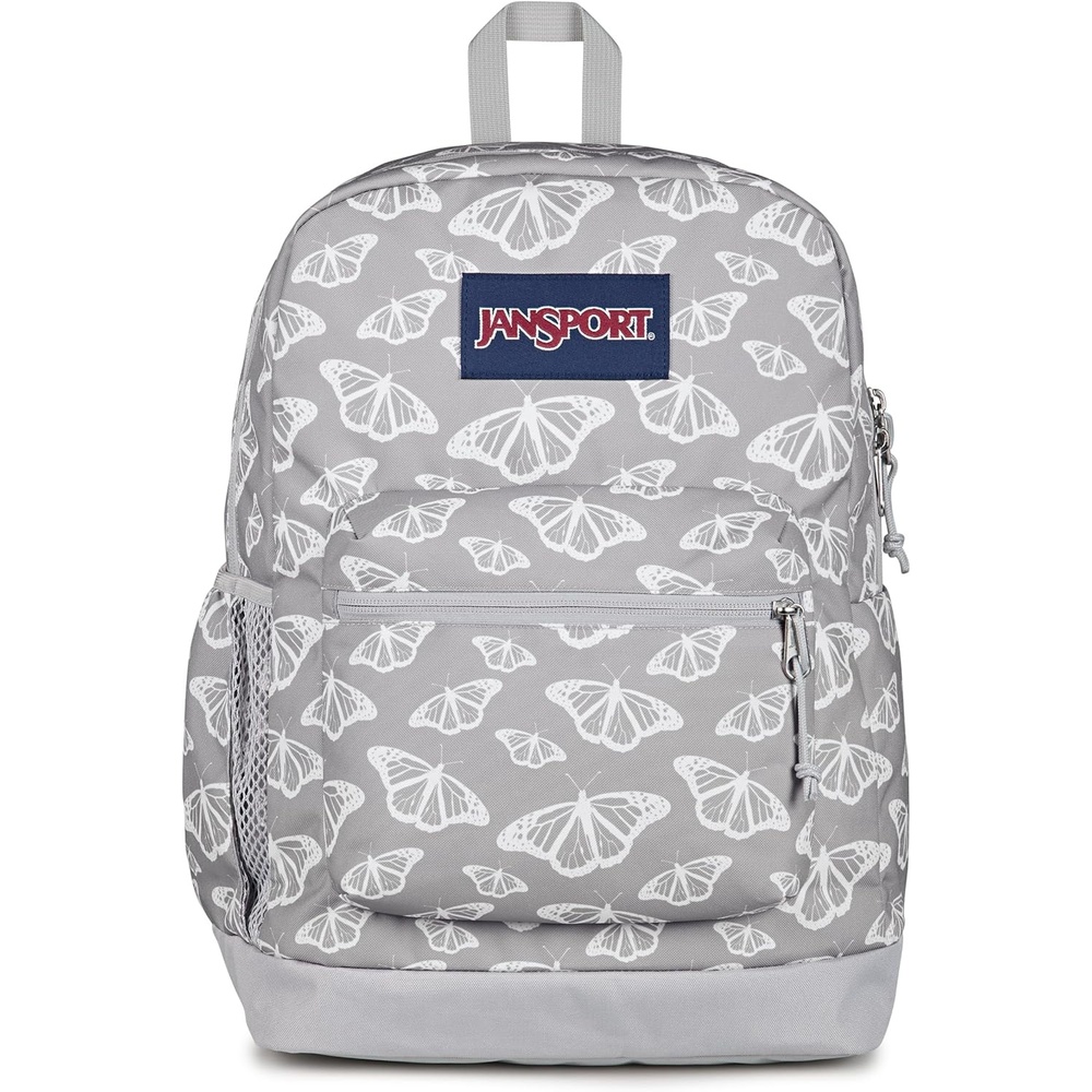 image:imageJanSport Cross Town Plus Backpack Large Main Compartment Side Water Bottle Pocket 15Inch Padded Laptop Sleeve Emerald PoolFlutter By Grey
