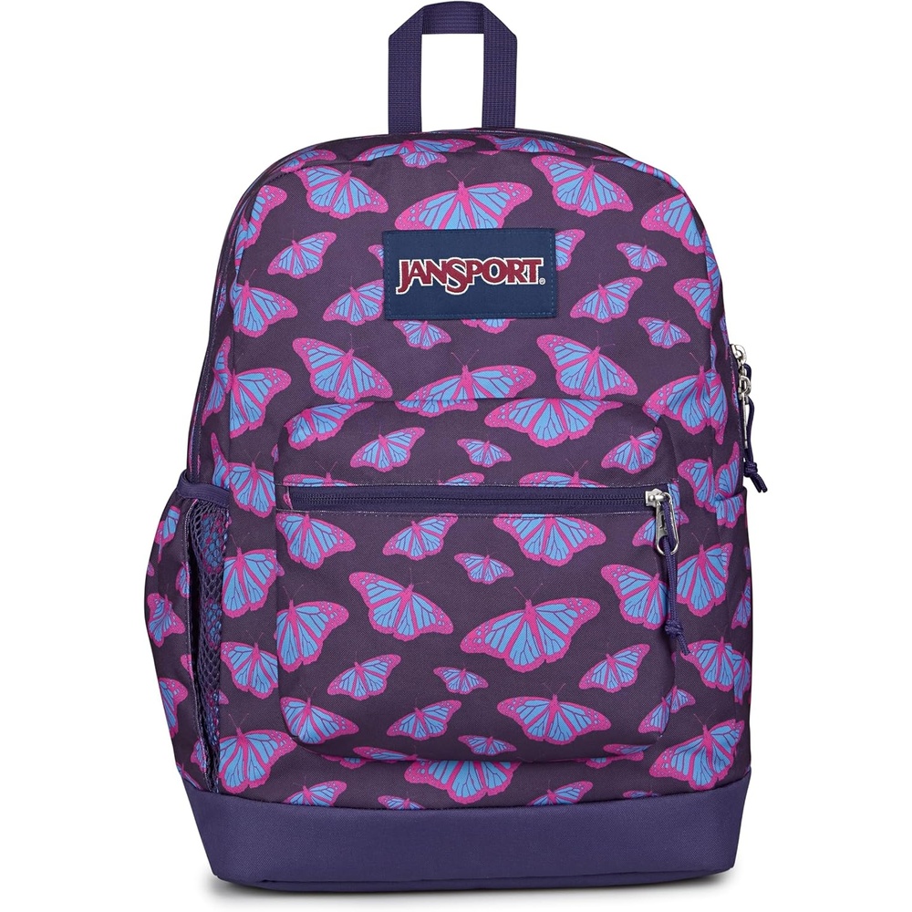 image:imageJanSport Cross Town Plus Backpack Large Main Compartment Side Water Bottle Pocket 15Inch Padded Laptop Sleeve Emerald PoolFlutter By Purple