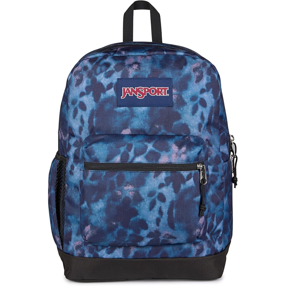 image:imageJanSport Cross Town Plus Backpack Large Main Compartment Side Water Bottle Pocket 15Inch Padded Laptop Sleeve Emerald PoolGhostly Florals NavyPurplePink