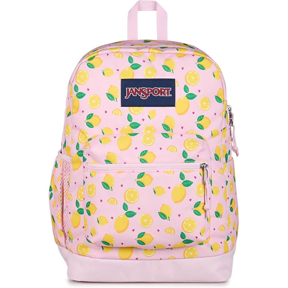 image:imageJanSport Cross Town Plus Backpack Large Main Compartment Side Water Bottle Pocket 15Inch Padded Laptop Sleeve Emerald PoolLemonade Stand Pink IceYellowGreen