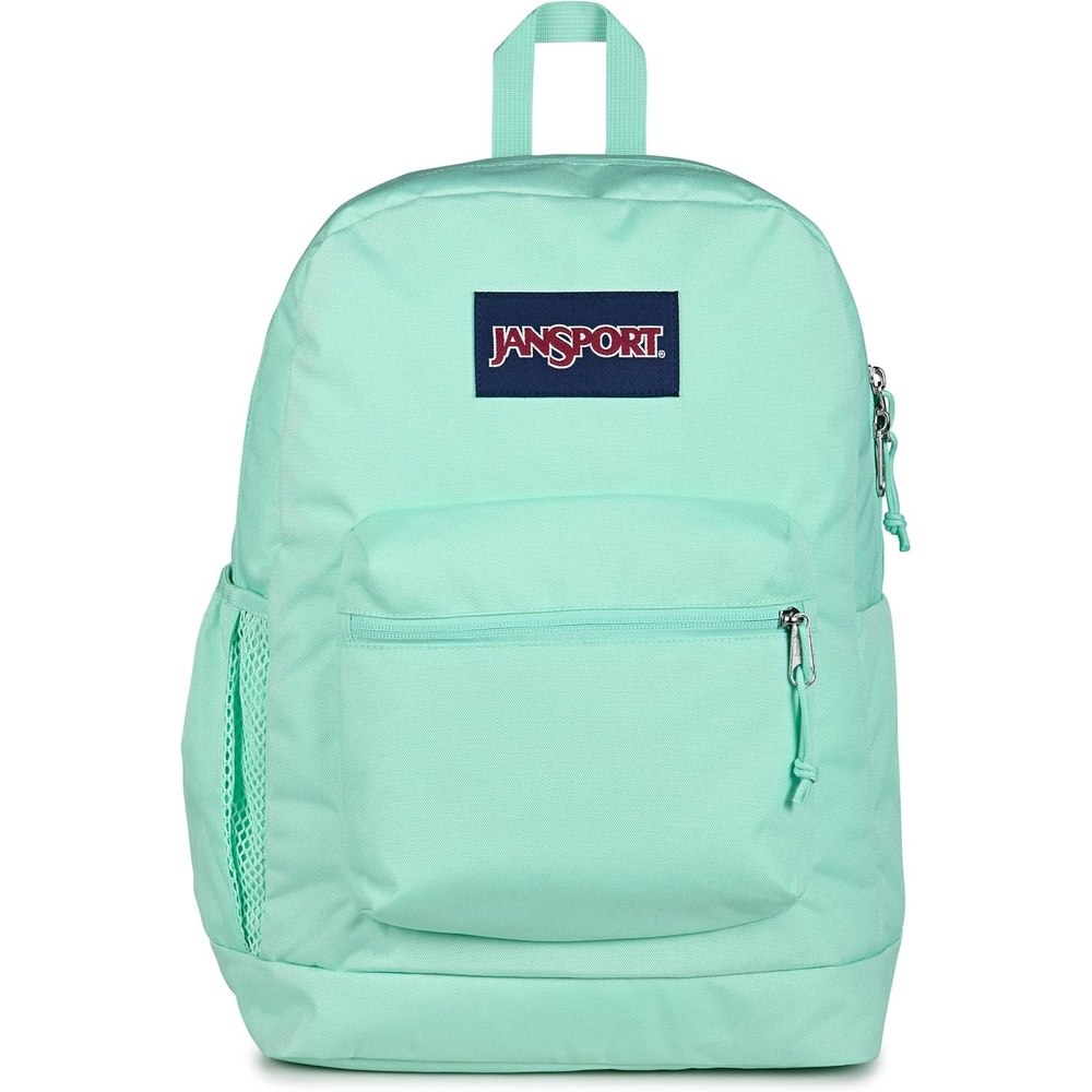 image:imageJanSport Cross Town Plus Backpack Large Main Compartment Side Water Bottle Pocket 15Inch Padded Laptop Sleeve Emerald PoolMagic Mint