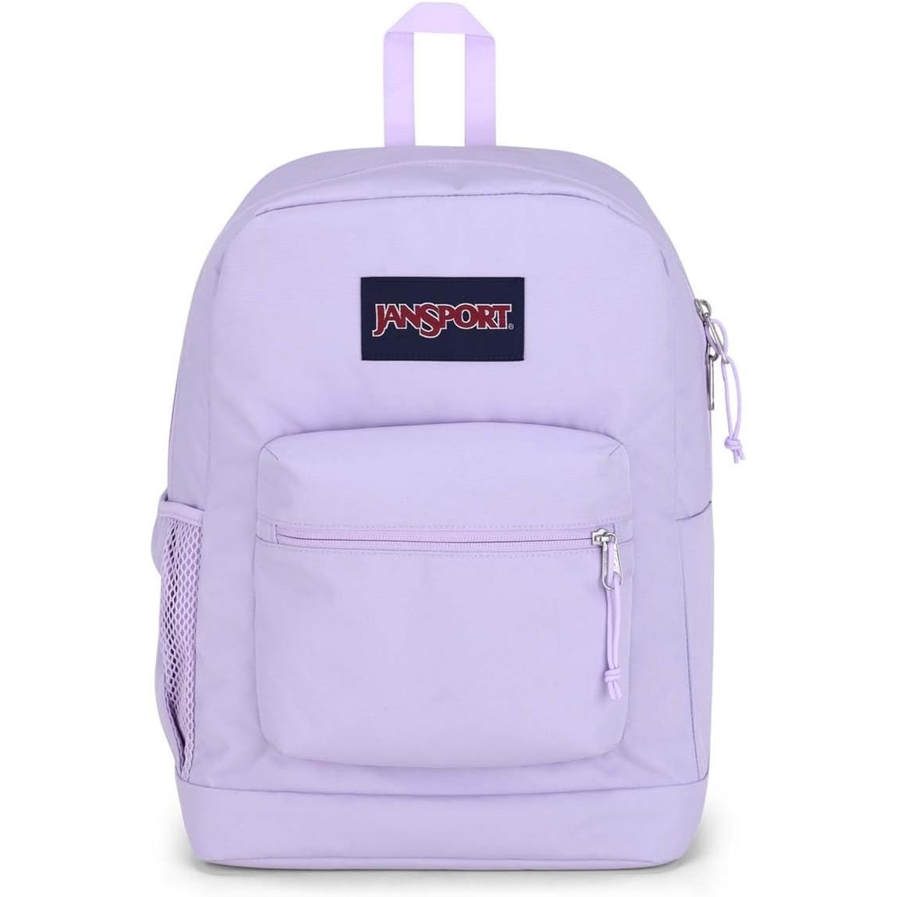 image:imageJanSport Cross Town Plus Backpack Large Main Compartment Side Water Bottle Pocket 15Inch Padded Laptop Sleeve Emerald PoolPastel Lilac