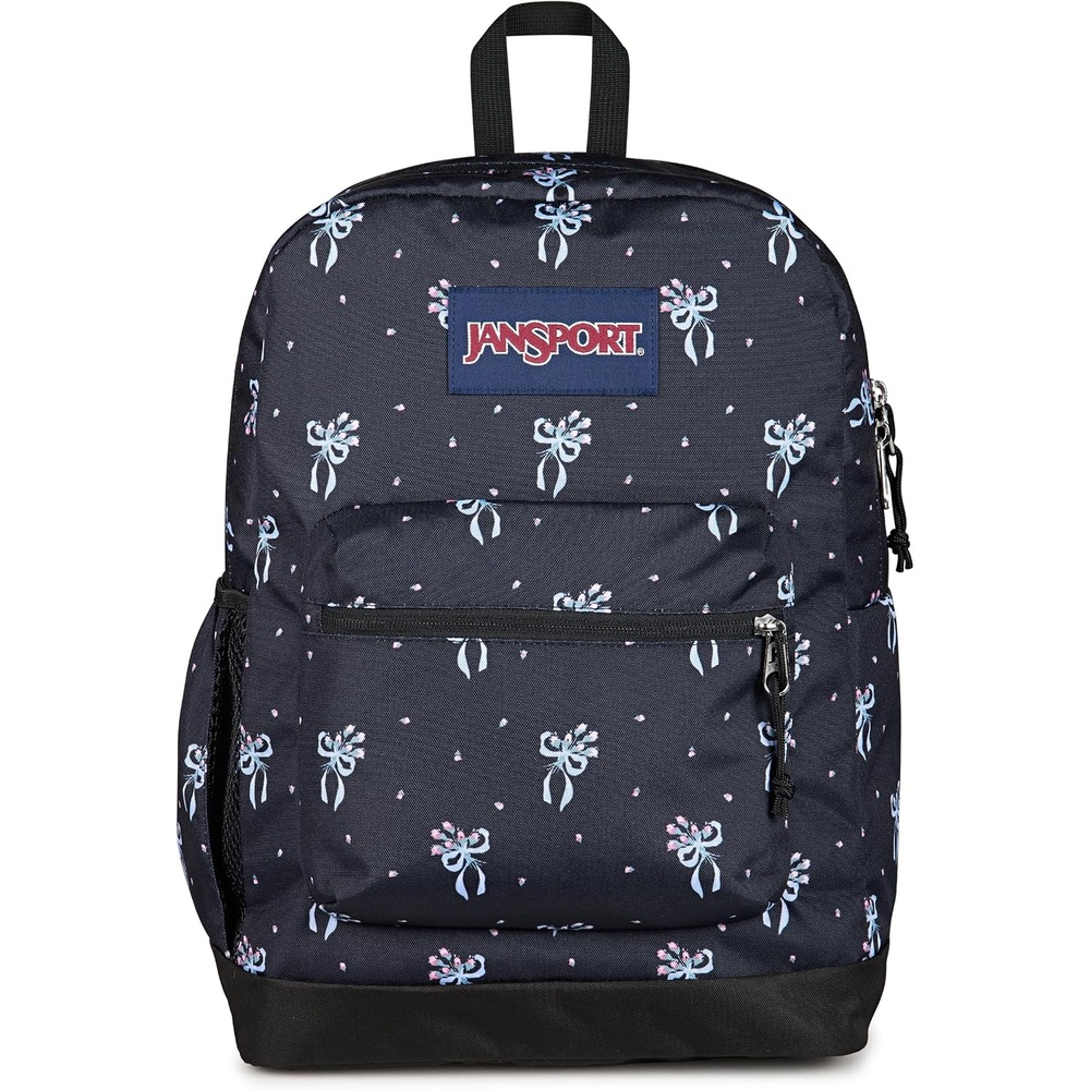 image:imageJanSport Cross Town Plus Backpack Large Main Compartment Side Water Bottle Pocket 15Inch Padded Laptop Sleeve Emerald PoolPastel Petals BlackBluePinkGreen