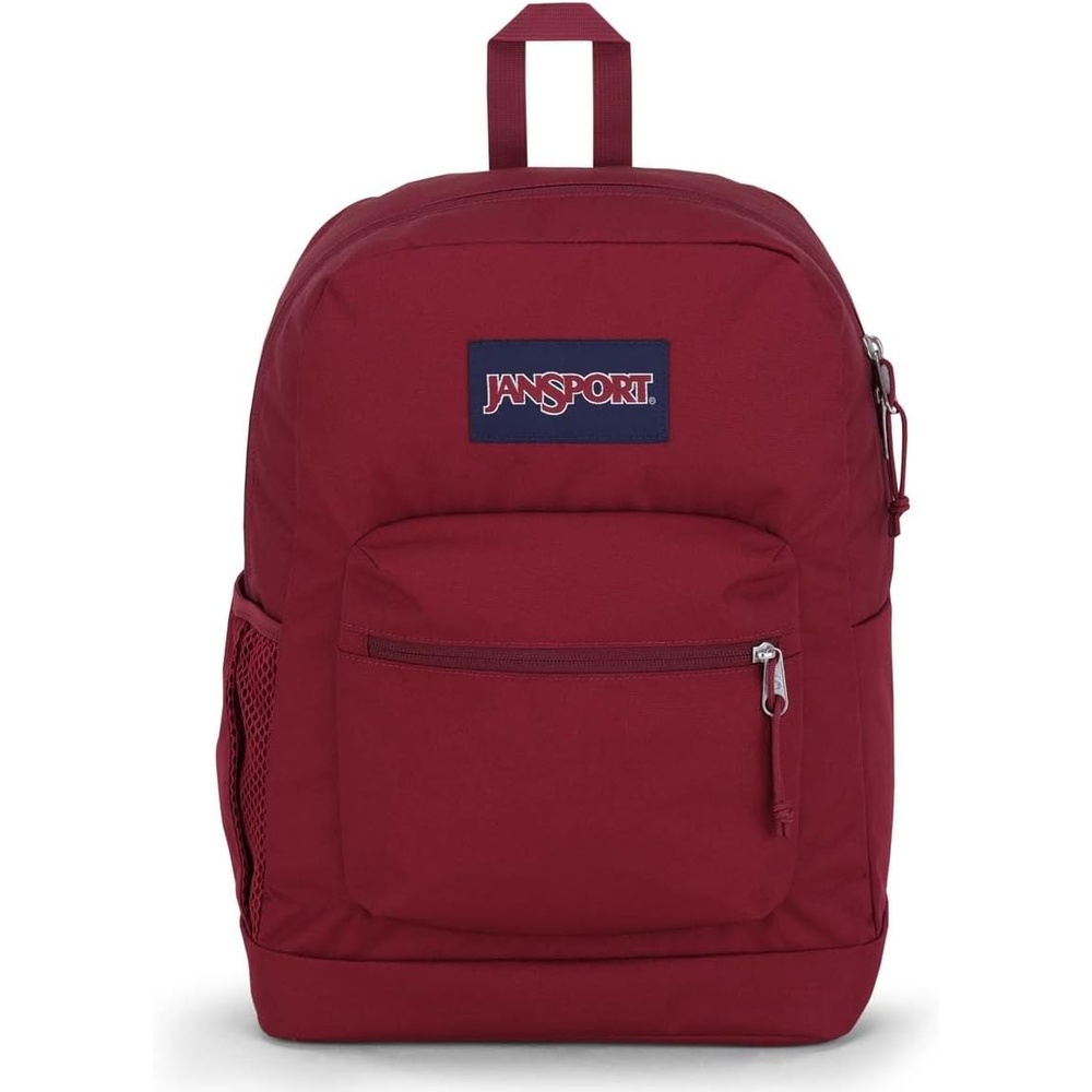 image:imageJanSport Cross Town Plus Backpack Large Main Compartment Side Water Bottle Pocket 15Inch Padded Laptop Sleeve Emerald PoolRusset Red