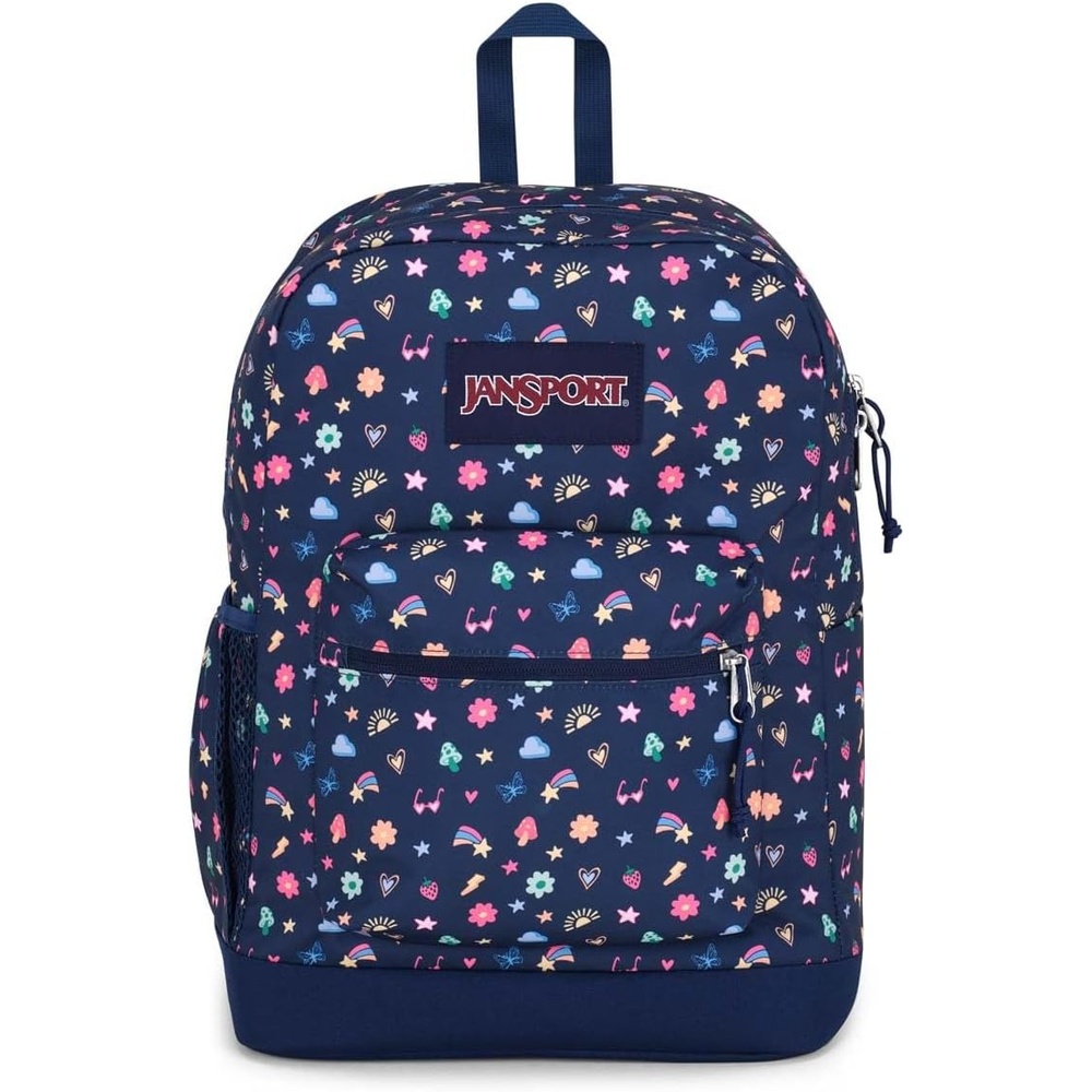 image:imageJanSport Cross Town Plus Backpack Large Main Compartment Side Water Bottle Pocket 15Inch Padded Laptop Sleeve Emerald PoolSlice of Fun