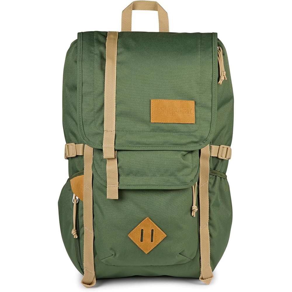 image:imageJanSport Hatchet Backpack 15inch Padded Laptop Compartment Dual Water Bottle Pockets Side Compression Straps Cargo GreenCargo Green