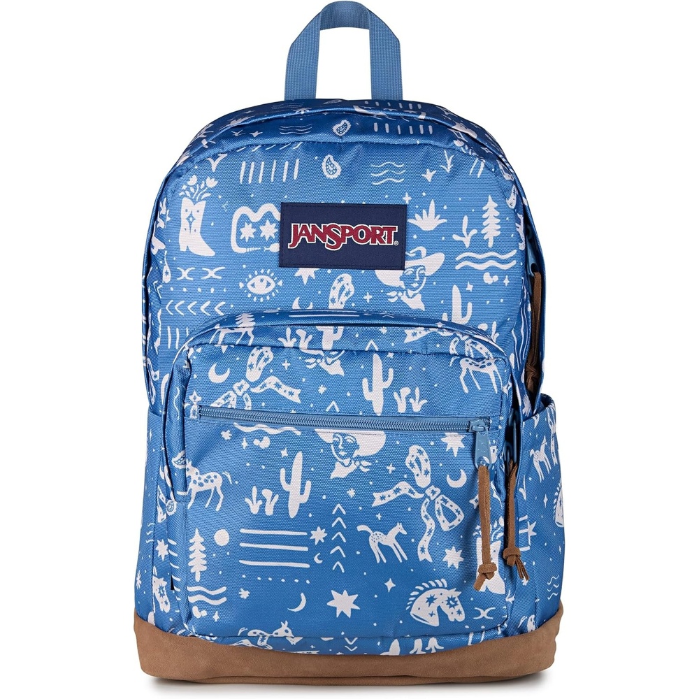 image:imageJanSport Right Pack Backpack Durable Daypack with Padded 15 Laptop Sleeve Spacious Main Compartment amp Integrated Water Bottle Pocket Sprayed Stars Pastel LilacYeehaw and Horses Elemental BlueCream