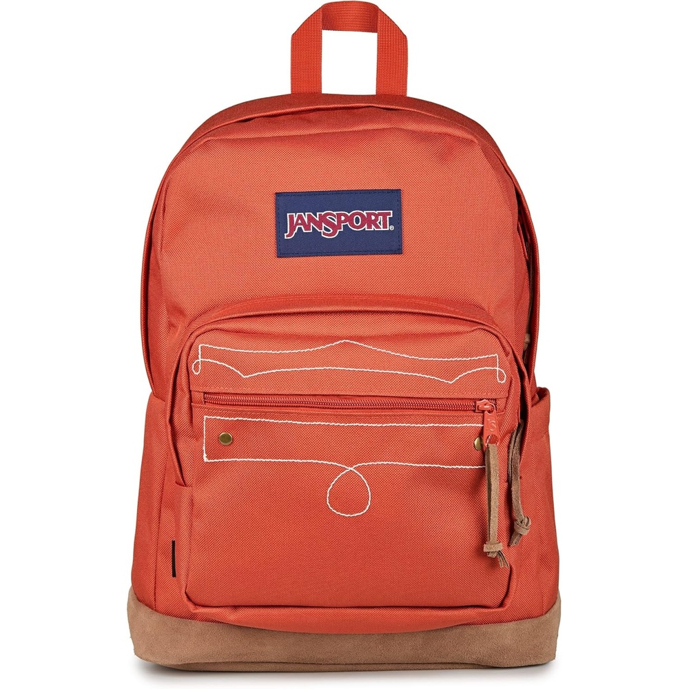 image:imageJanSport Right Pack Expressions Backpack Travel Work or Laptop Bag Curry CorduroyWestbound Embroidery Dune RedBrownTan