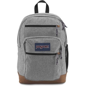 JanSport Cool Backpack, with 15-inch Laptop Sleeve – Large Computer Bag Rucksack with 2 Compartments, Ergonomic Straps, Russet Red(Grey Letterman Poly)