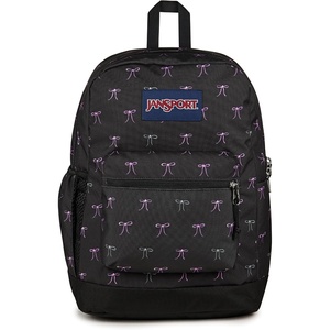 JanSport Cross Town Plus Backpack – Large Main Compartment, Side Water Bottle Pocket, 15-Inch Padded Laptop Sleeve – Emerald Pool(Bad Bows)