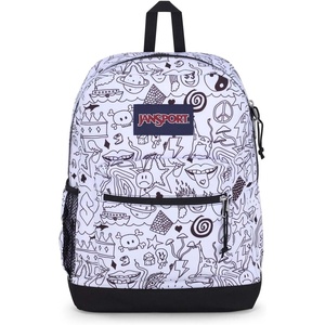 JanSport Cross Town Plus Backpack – Large Main Compartment, Side Water Bottle Pocket, 15-Inch Padded Laptop Sleeve – Emerald Pool(Broken Broadcast)