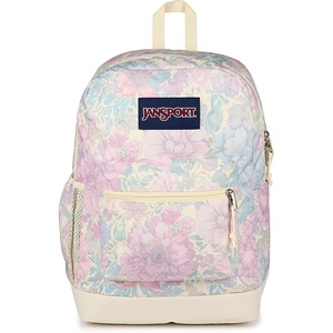 JanSport Cross Town Plus Backpack – Large Main Compartment, Side Water Bottle Pocket, 15-Inch Padded Laptop Sleeve – Emerald Pool(Faded Tapestry)