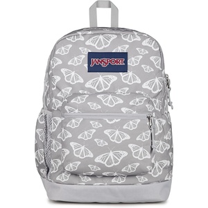 JanSport Cross Town Plus Backpack – Large Main Compartment, Side Water Bottle Pocket, 15-Inch Padded Laptop Sleeve – Emerald Pool(Flutter By Grey)