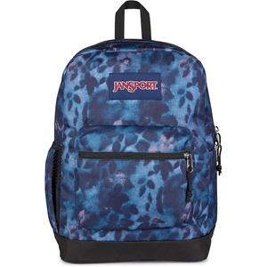 JanSport Cross Town Plus Backpack – Large Main Compartment, Side Water Bottle Pocket, 15-Inch Padded Laptop Sleeve – Emerald Pool(Ghostly Florals Navy/Purple/Pink)