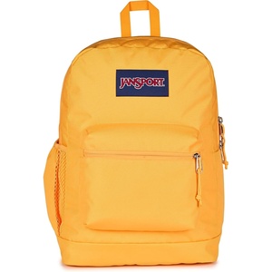 JanSport Cross Town Plus Backpack – Large Main Compartment, Side Water Bottle Pocket, 15-Inch Padded Laptop Sleeve – Emerald Pool(Orange Soda)