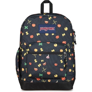 JanSport Cross Town Plus Backpack – Large Main Compartment, Side Water Bottle Pocket, 15-Inch Padded Laptop Sleeve – Emerald Pool(Pasta Party)