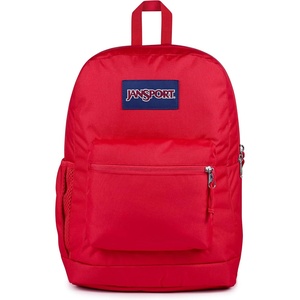 JanSport Cross Town Plus Backpack – Large Main Compartment, Side Water Bottle Pocket, 15-Inch Padded Laptop Sleeve – Emerald Pool(Red Tape)