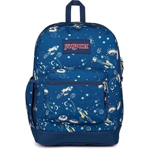 JanSport Cross Town Plus Backpack – Large Main Compartment, Side Water Bottle Pocket, 15-Inch Padded Laptop Sleeve – Emerald Pool(Vortex Voyage)
