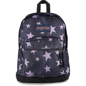 JanSport Right Pack Backpack – Durable Daypack with Padded 15″ Laptop Sleeve, Spacious Main Compartment & Integrated Water Bottle Pocket, Sprayed Stars Pastel Lilac(Sprayed Stars Pastel Lilac)