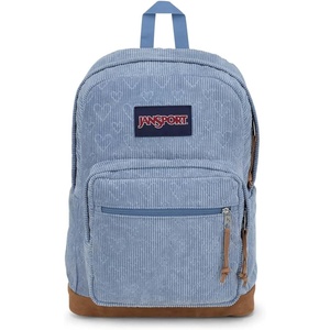 JanSport Right Pack Expressions Backpack – Travel, Work, or Laptop Bag – Curry Corduroy(Embossed Hearts Blue)