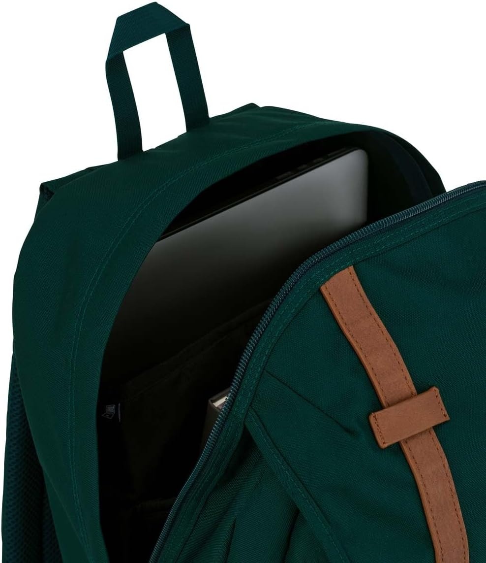 image:imageJanSport Cortlandt Laptop Backpack Russet Red 15 Laptop SleeveSynthetic Leather Shoulder Computer Bag with Large Compartment Padded Straps Rucksack for Men WomenDeep Juniper
