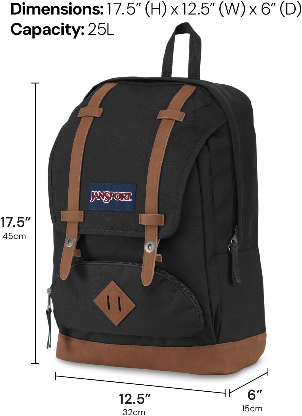 image:imageJanSport Cortlandt Laptop Backpack Russet Red 15 Laptop SleeveSynthetic Leather Shoulder Computer Bag with Large Compartment Padded Straps Rucksack for Men WomenDeep Juniper