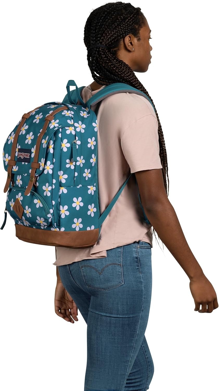image:imageJanSport Cortlandt Laptop Backpack Russet Red 15 Laptop SleeveSynthetic Leather Shoulder Computer Bag with Large Compartment Padded Straps Rucksack for Men WomenPrecious Petals