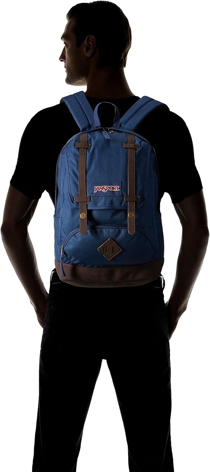 image:imageJanSport Cortlandt Laptop Backpack Russet Red 15 Laptop SleeveSynthetic Leather Shoulder Computer Bag with Large Compartment Padded Straps Rucksack for Men WomenNavy