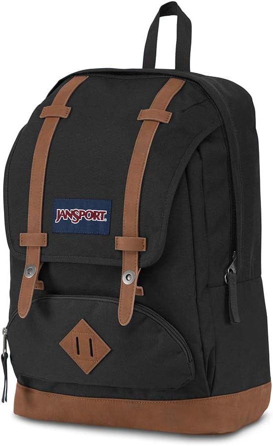 image:imageJanSport Cortlandt Laptop Backpack Russet Red 15 Laptop SleeveSynthetic Leather Shoulder Computer Bag with Large Compartment Padded Straps Rucksack for Men WomenBlack