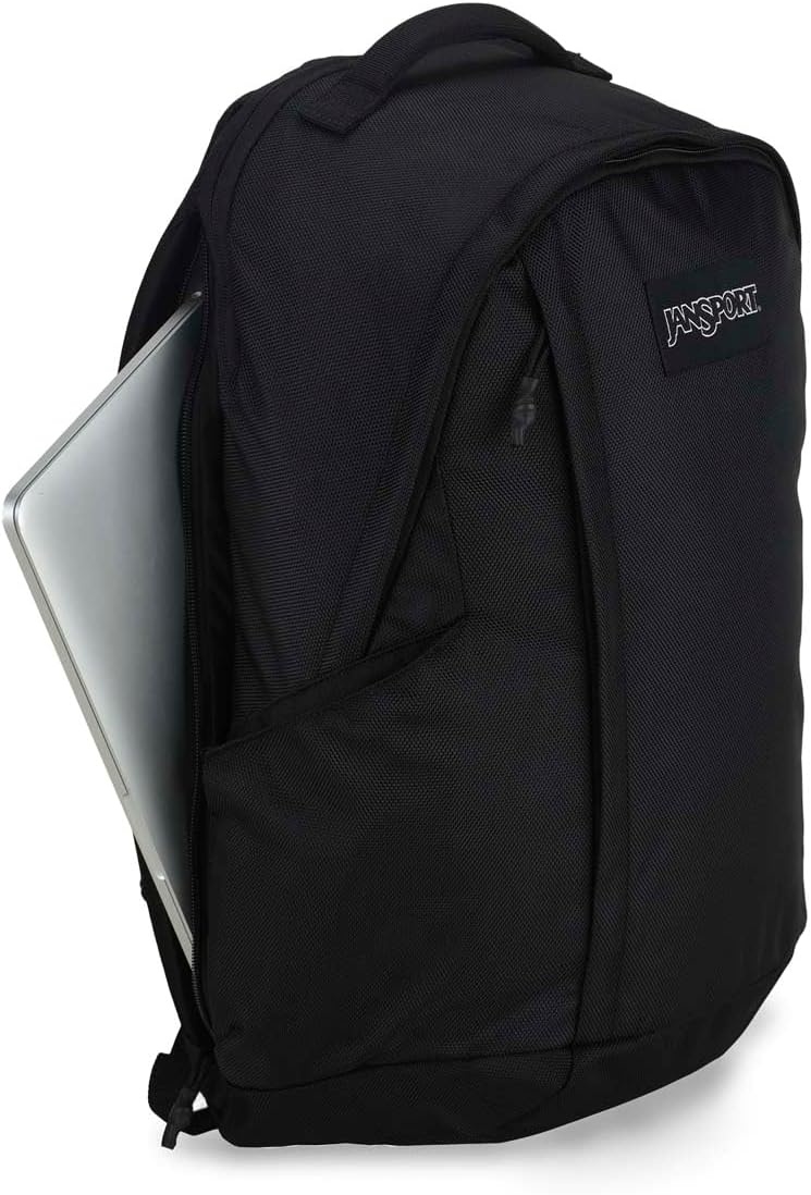 image:imageJanSport Station Pack Large Backpack with Padded Laptop Sleeve Dual Water Bottle Pockets and Loft Pocket BlackBlack