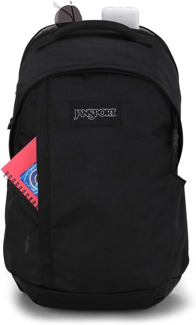 image:imageJanSport Station Pack Large Backpack with Padded Laptop Sleeve Dual Water Bottle Pockets and Loft Pocket BlackBlack