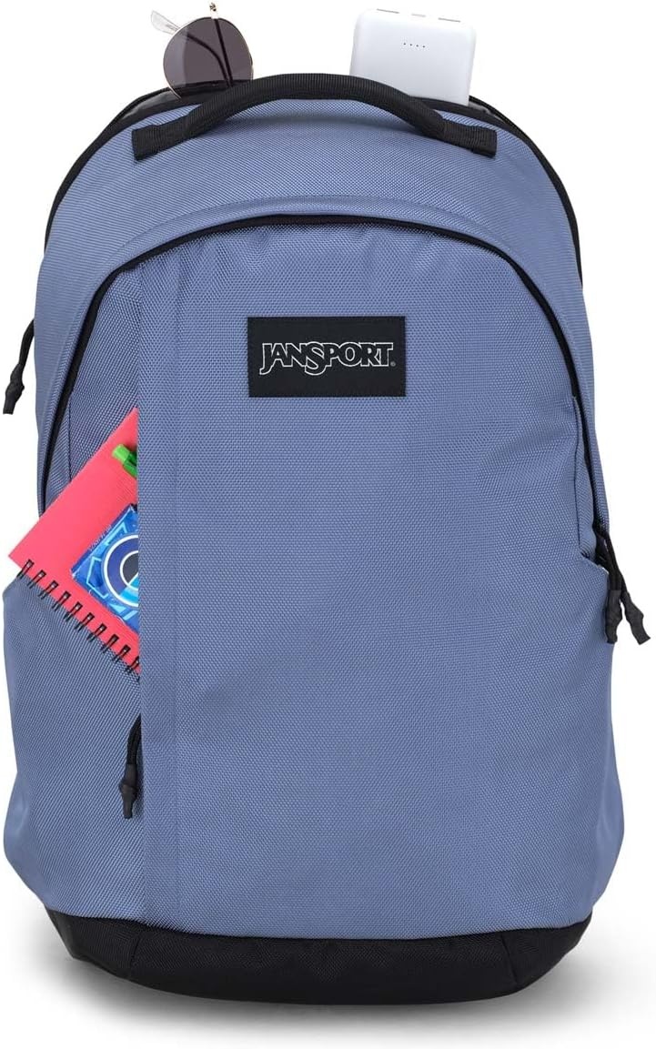 image:imageJanSport Station Pack Large Backpack with Padded Laptop Sleeve Dual Water Bottle Pockets and Loft Pocket BlackElemental Blue